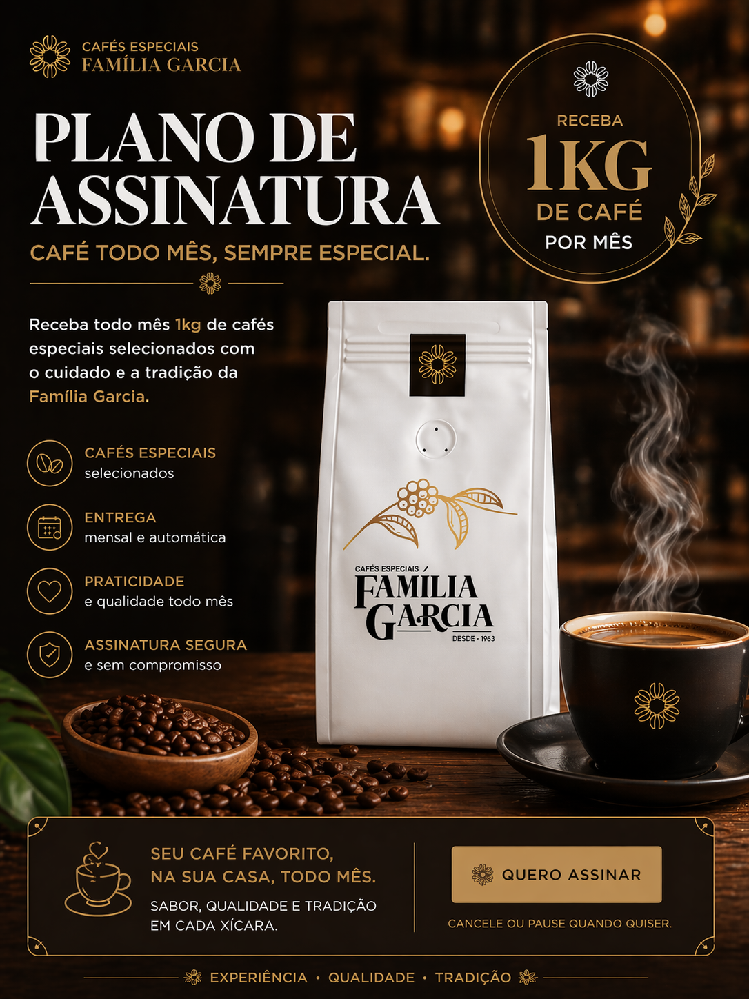 1kg por mês - Grãos