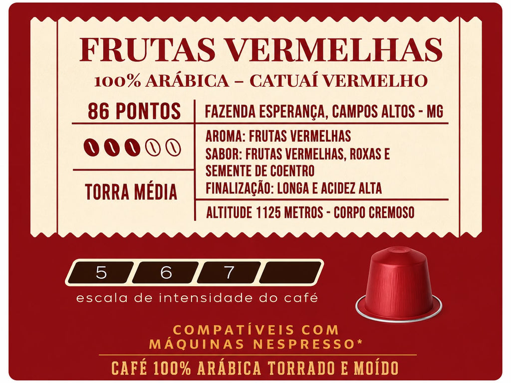 Cápsulas de Café Especial Frutas Vermelhas